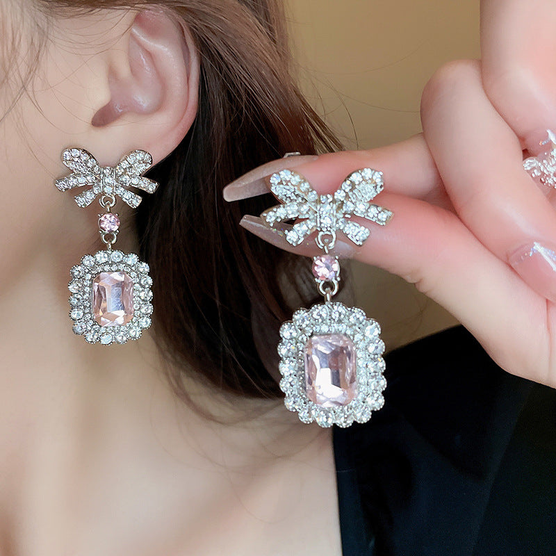 Alloy Crystal Geometric Dangle Earrings - Charming Charlie