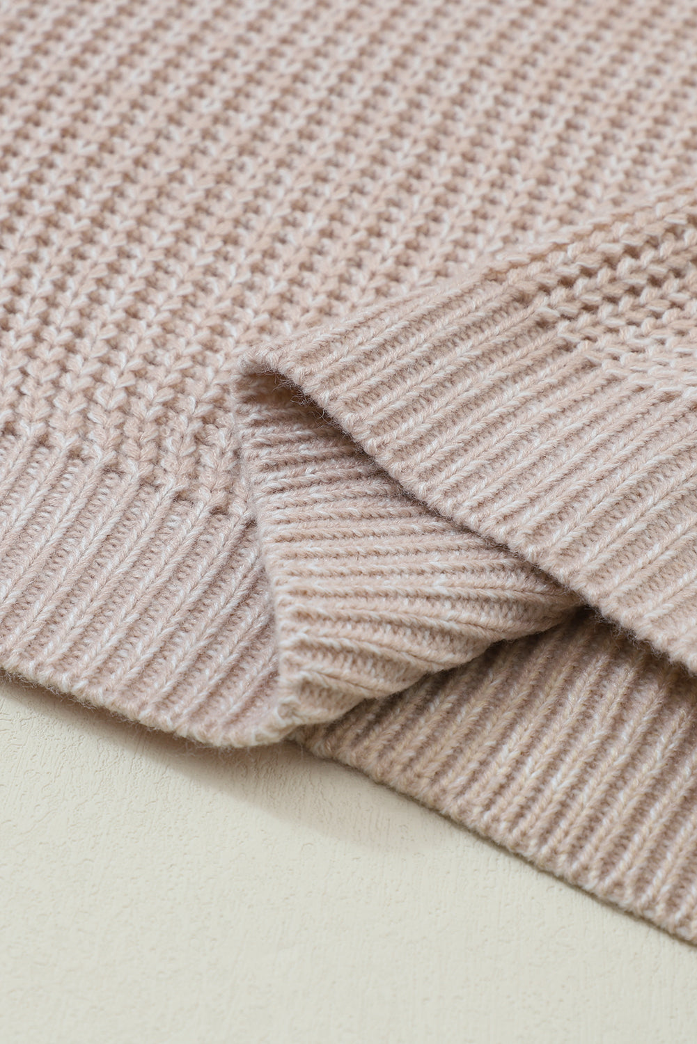 Cable-Knit Round Neck Dropped Shoulder Sweater - Charming Charlie