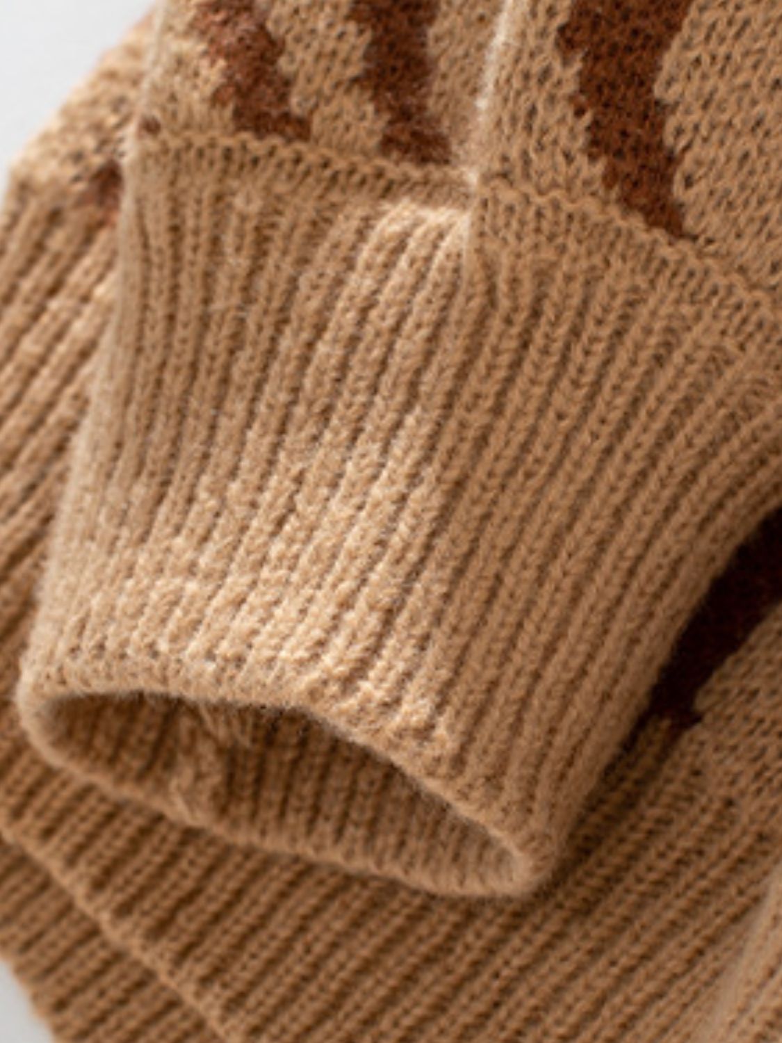 Geometric Round Neck Long Sleeve Sweater - Charming Charlie