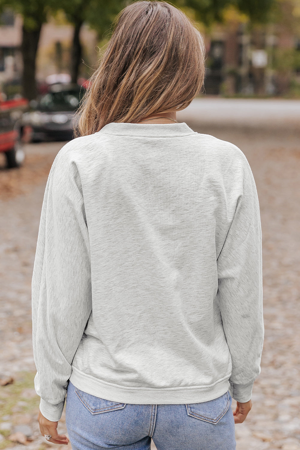 Surplice Long Sleeve Sweatshirt with Pocket - Charming Charlie