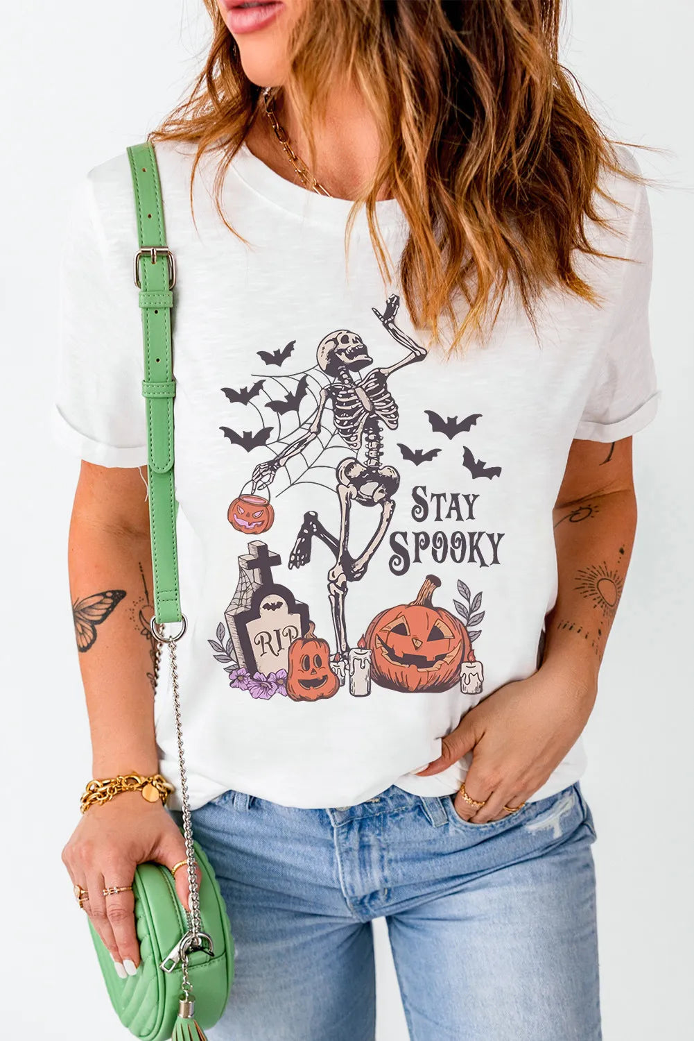Graphic Round Neck Short Sleeve T-Shirt - Charming Charlie