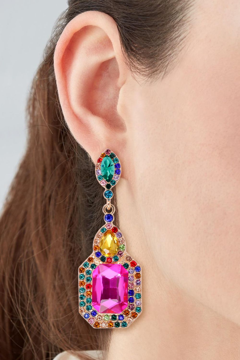 Alloy Rhinestone Dangle Earrings - Charming Charlie