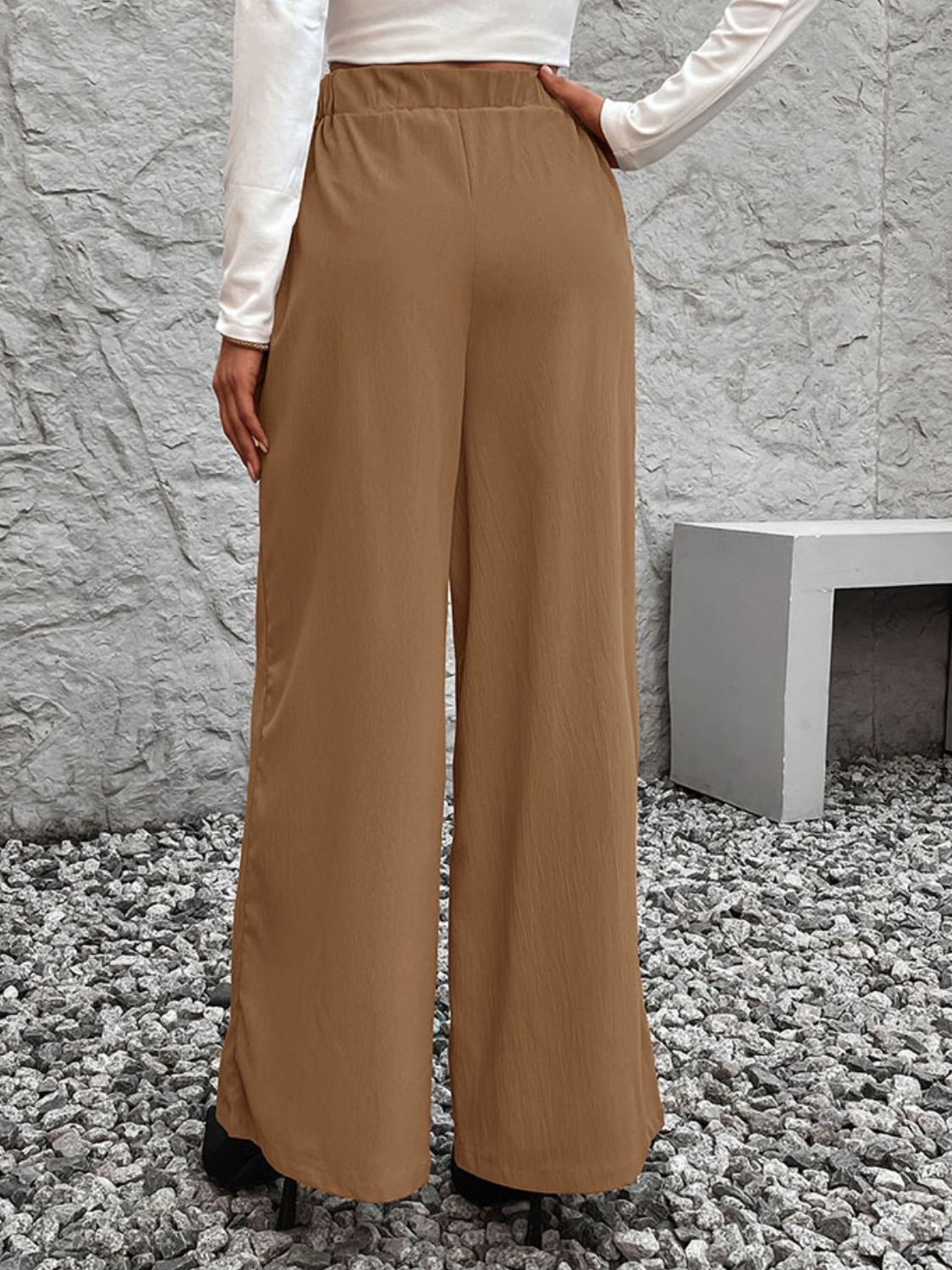 Tied High Waist Wide Leg Pants - Charming Charlie