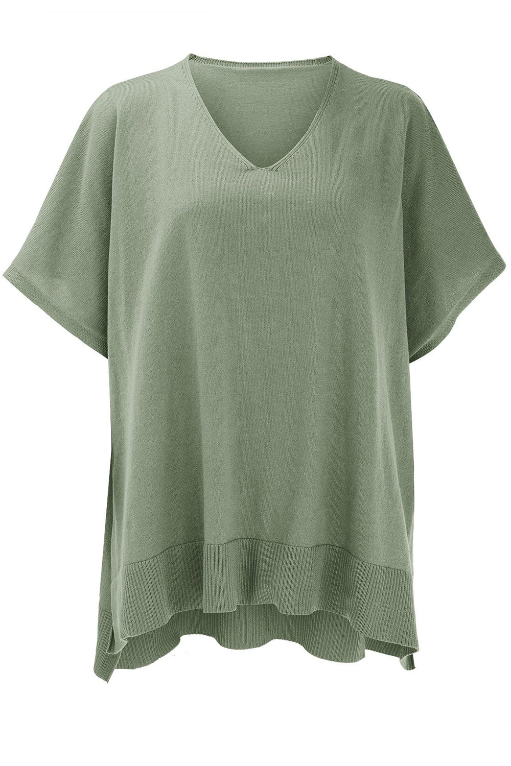 Slit V-Neck Half Sleeve Knit Top - Charming Charlie