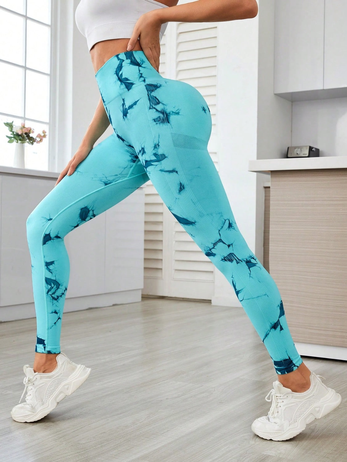 Printed High Waist Active Leggings - Charming Charlie
