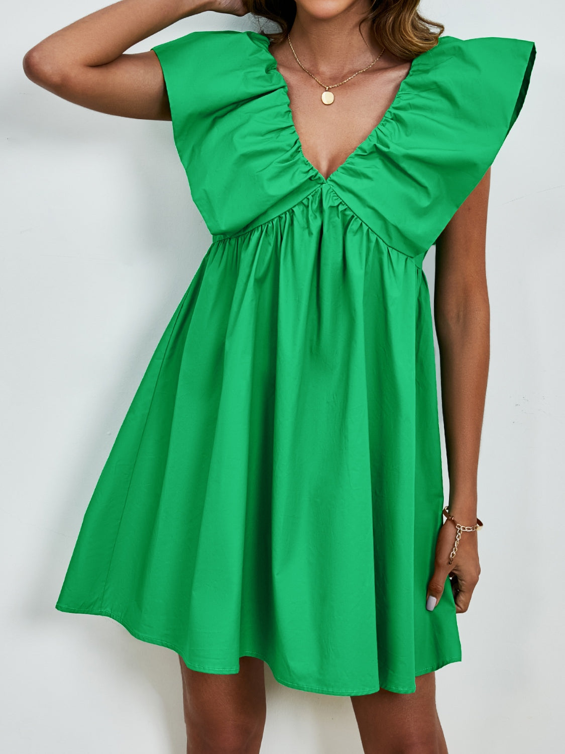 V-Neck Cap Sleeve Mini Dress - Charming Charlie