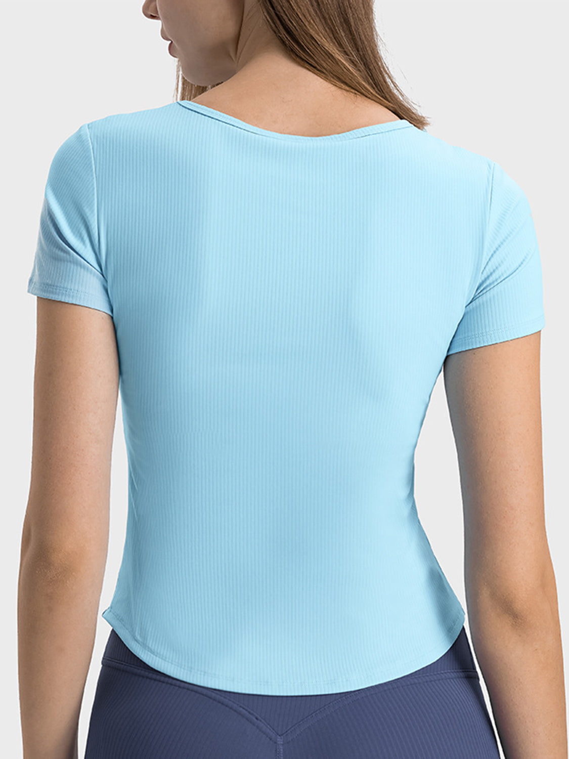 Notched Short Sleeve Active T-Shirt - Charming Charlie