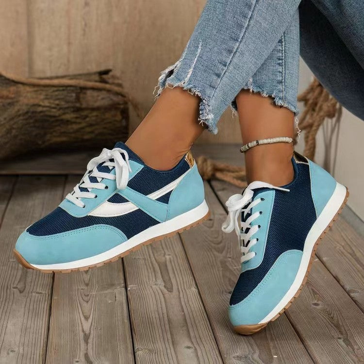 Mesh Contrast Round Toe Sneakers - Charming Charlie