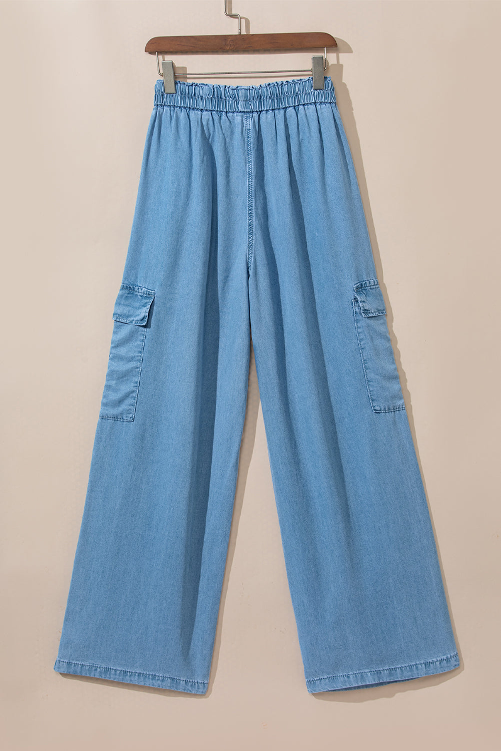 Drawstring Cargo Pocket Wide Leg Jeans - Charming Charlie