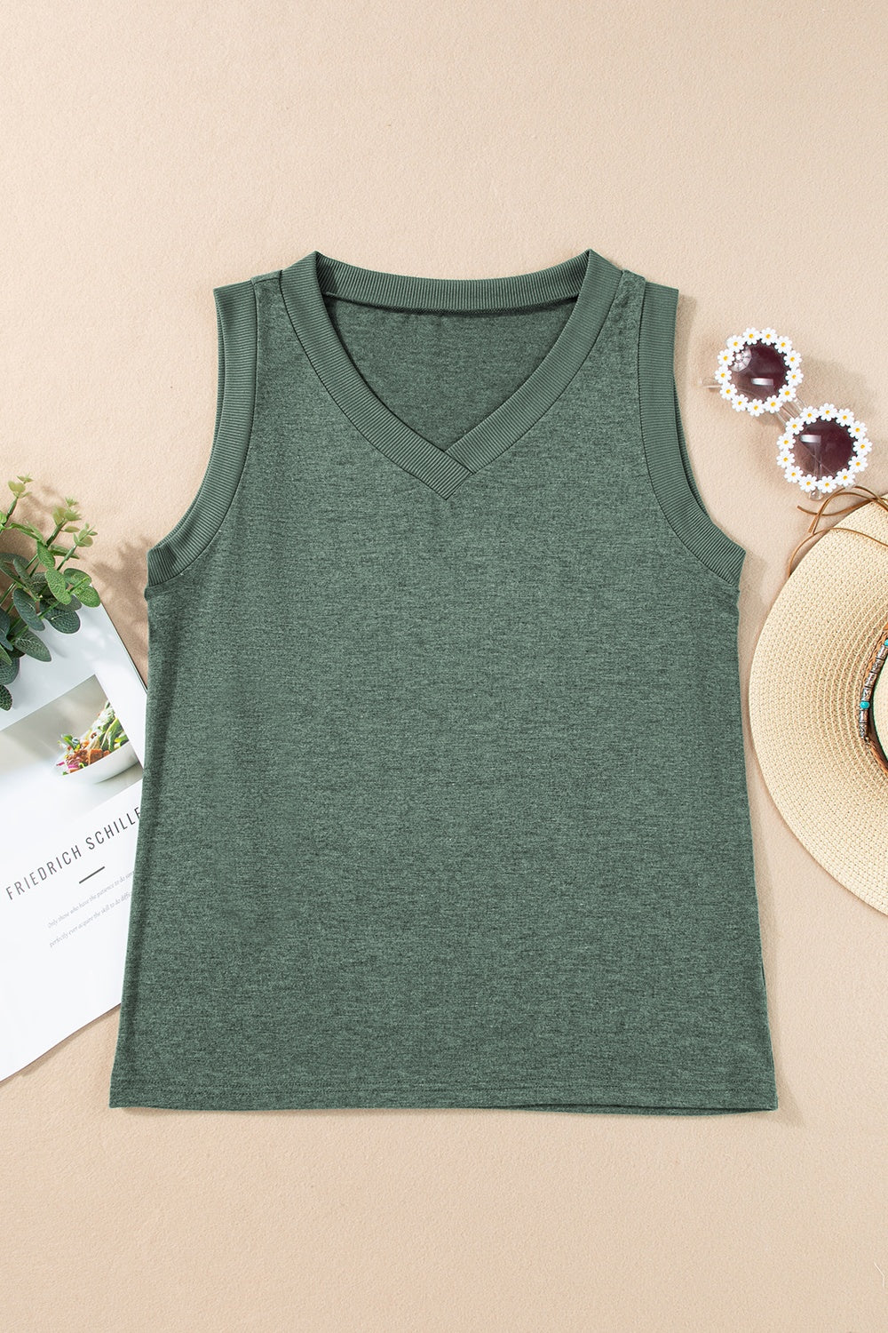 V-Neck Wide Strap Tank - Charming Charlie
