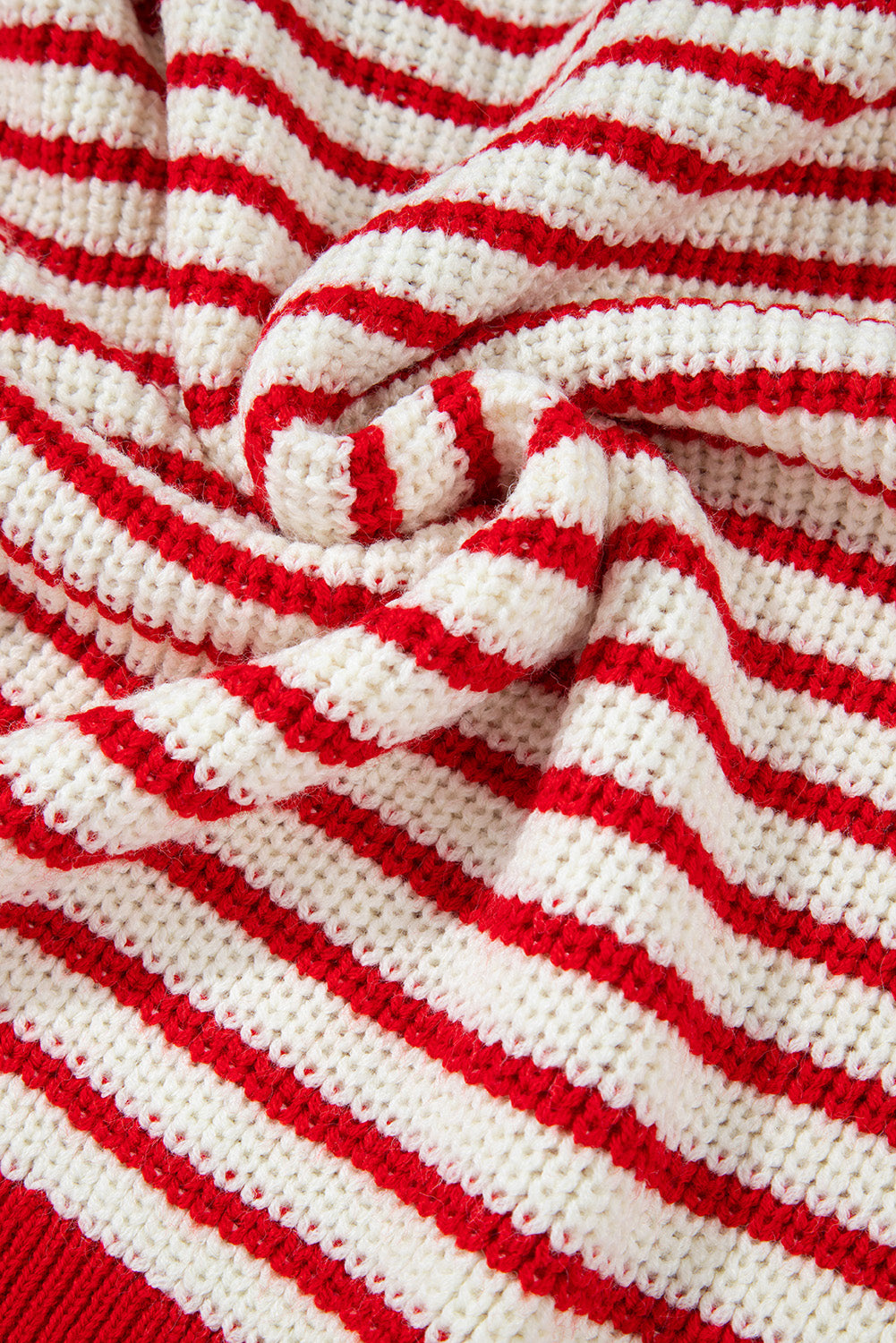 Striped Johnny Collar Long Sleeve Sweater - Charming Charlie