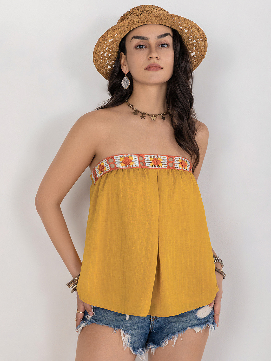 Embroidered Tube Sleeveless Top - Charming Charlie