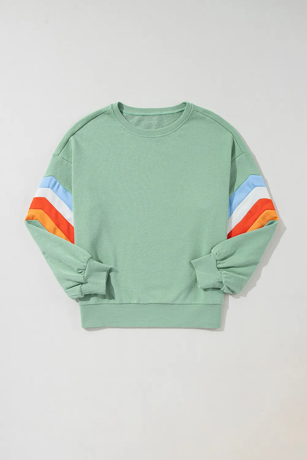 Contrast Round Neck Long Sleeve Sweatshirt - Charming Charlie