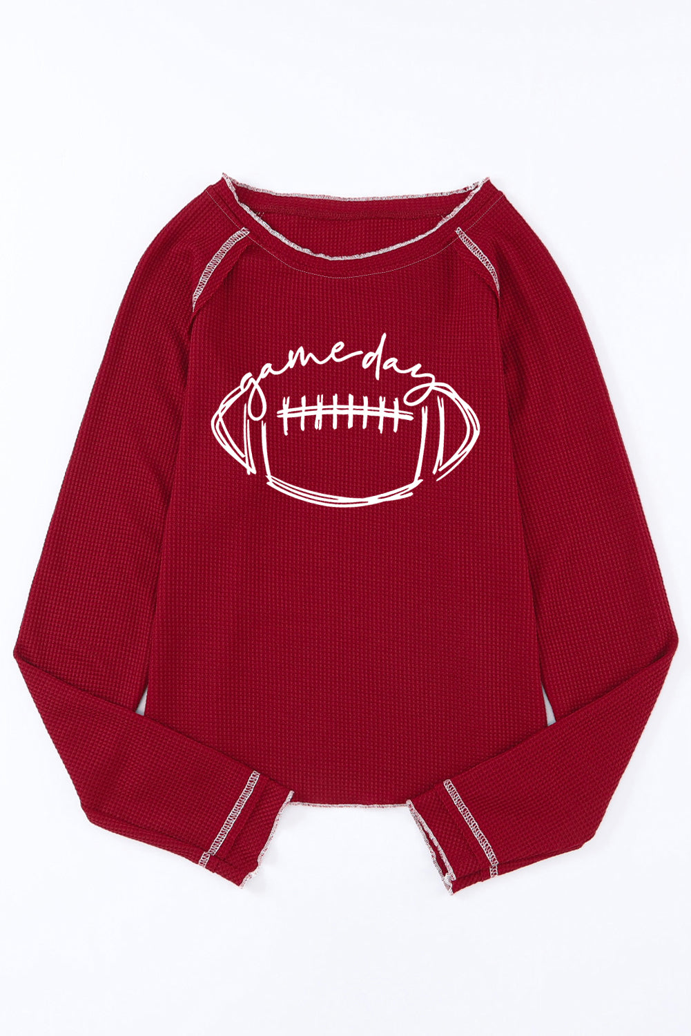 Football Round Neck Long Sleeve Sweatshirt - Charming Charlie