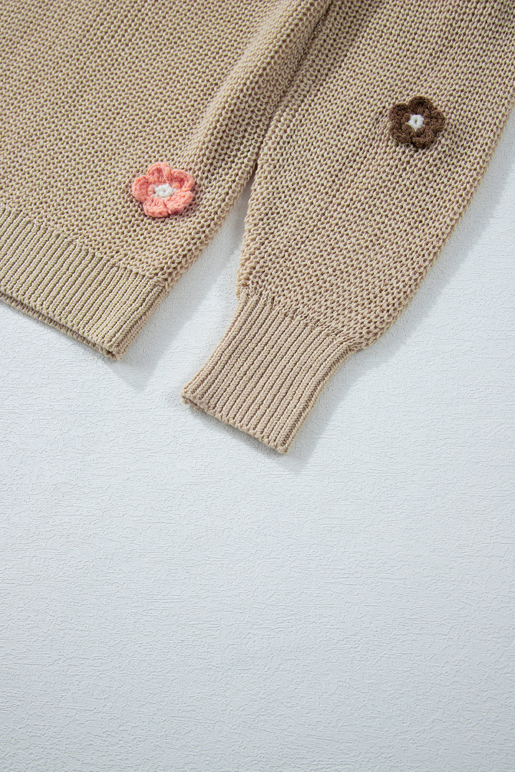 HELLO Flower Round Neck Long Sleeve Sweater - Charming Charlie