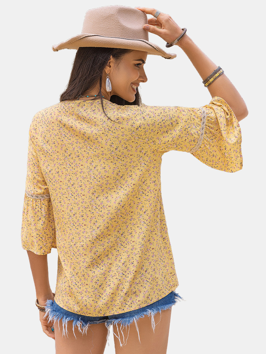Ditsy Floral V-Neck Blouse - Charming Charlie