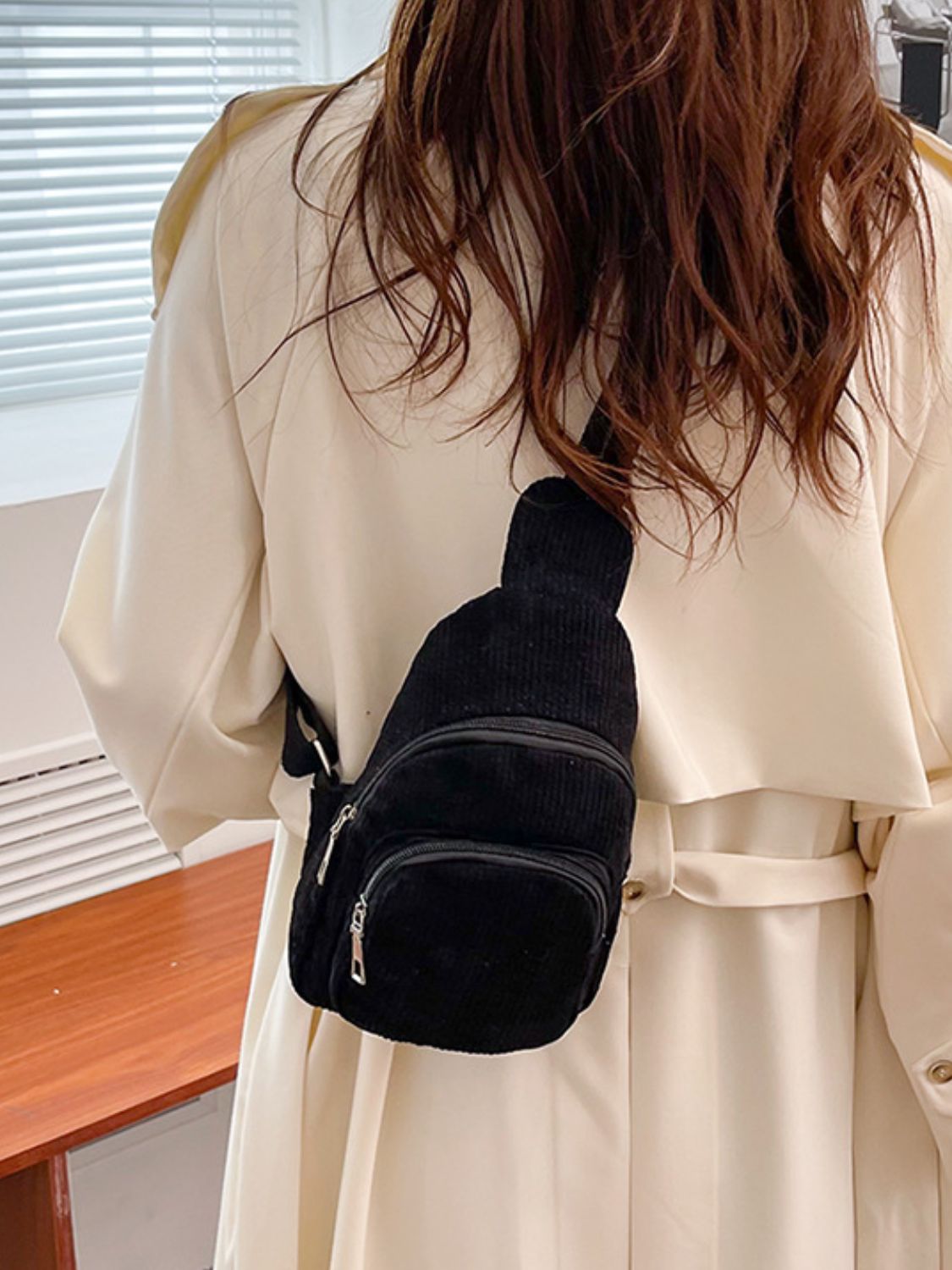 Corduroy Solid Color Crossbody Bag - Charming Charlie