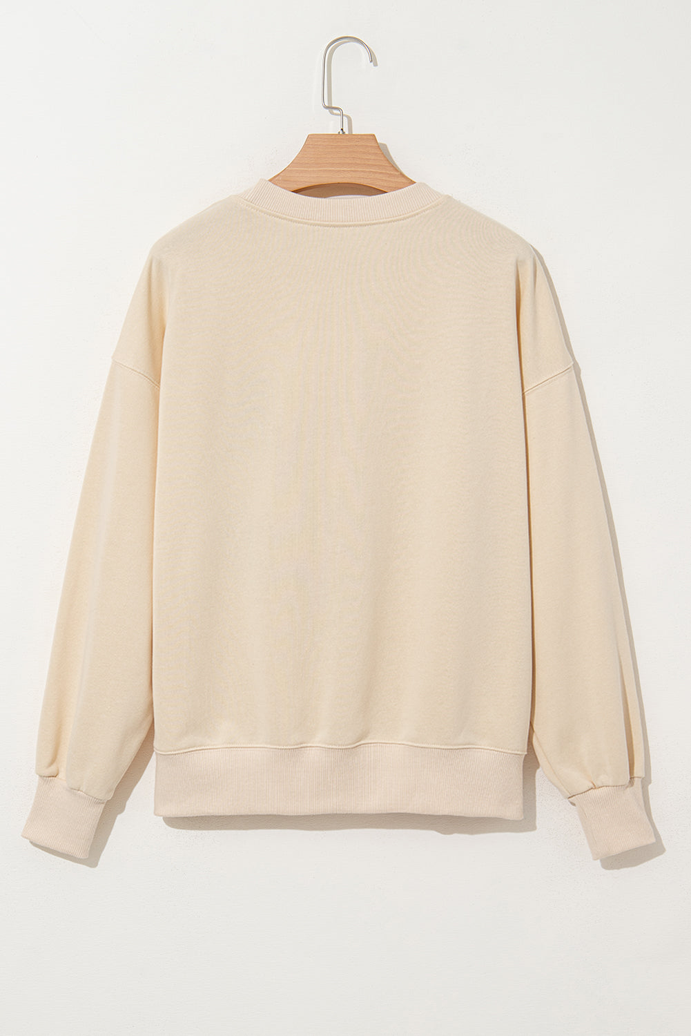 THANKS Round Neck Long Sleeve Sweatshirt - Charming Charlie