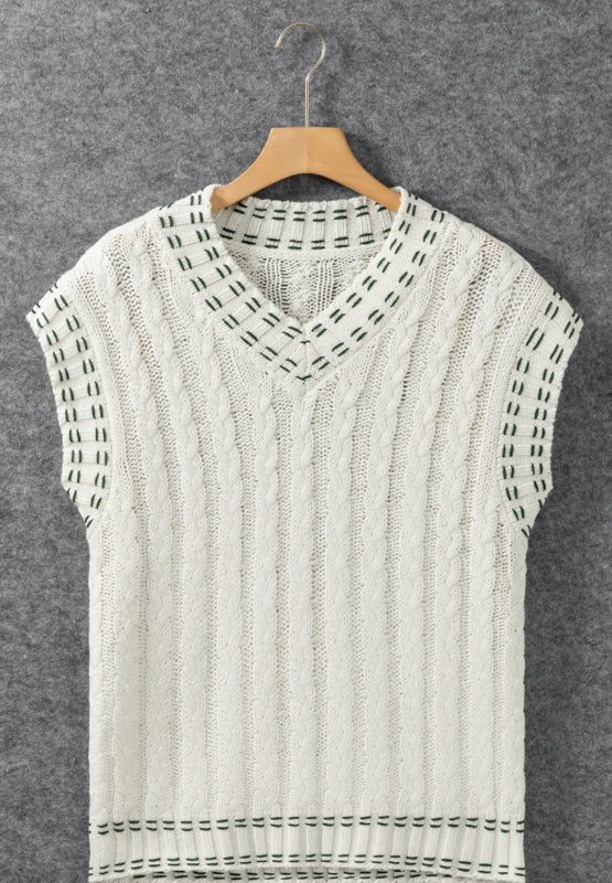 Cable-Knit V-Neck Sweater Vest - Charming Charlie