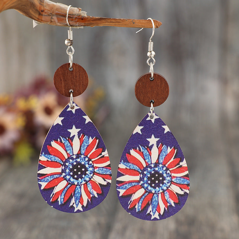Printed PU Leather Dangle Earrings - Charming Charlie