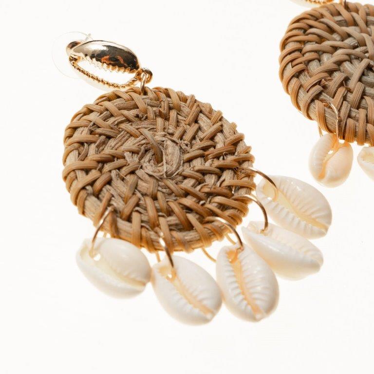 Light Wood Shell Drop Earrings - Charming Charlie