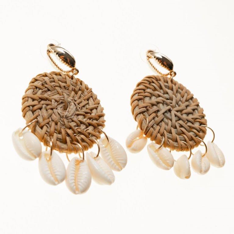Light Wood Shell Drop Earrings - Charming Charlie