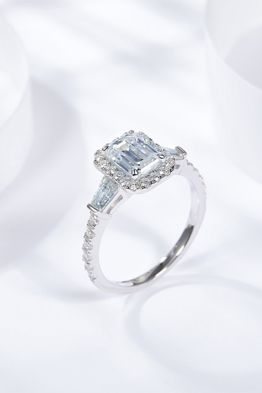 1 Carat Moissanite Geometric 925 Sterling Silver Ring - Charming Charlie