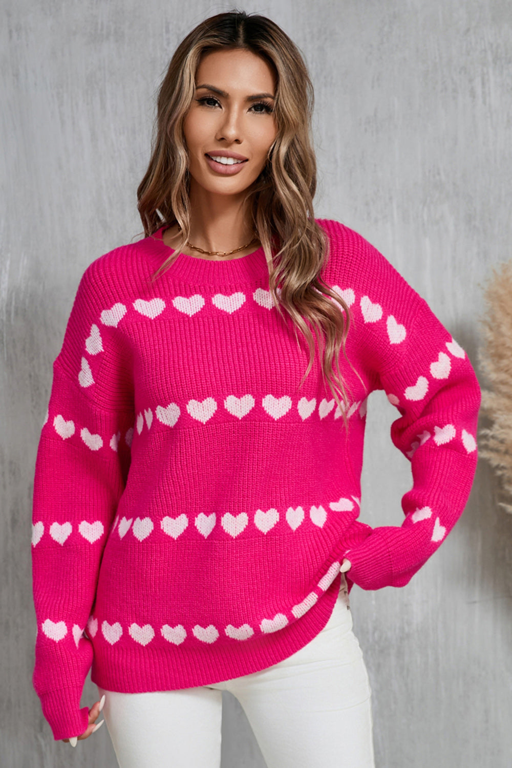 Angel Wings Heart Round Neck Long Sleeve Sweater - Charming Charlie