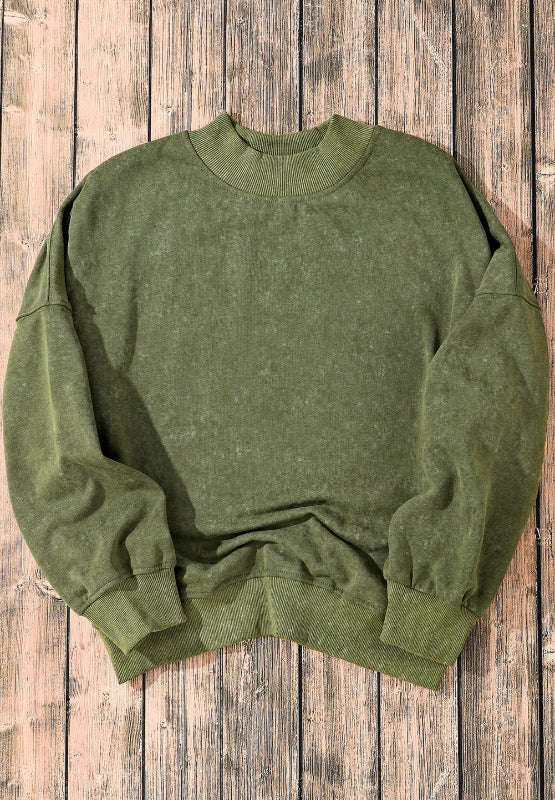 Mock Neck Dropped Shoulder Sweatshirt - Charming Charlie