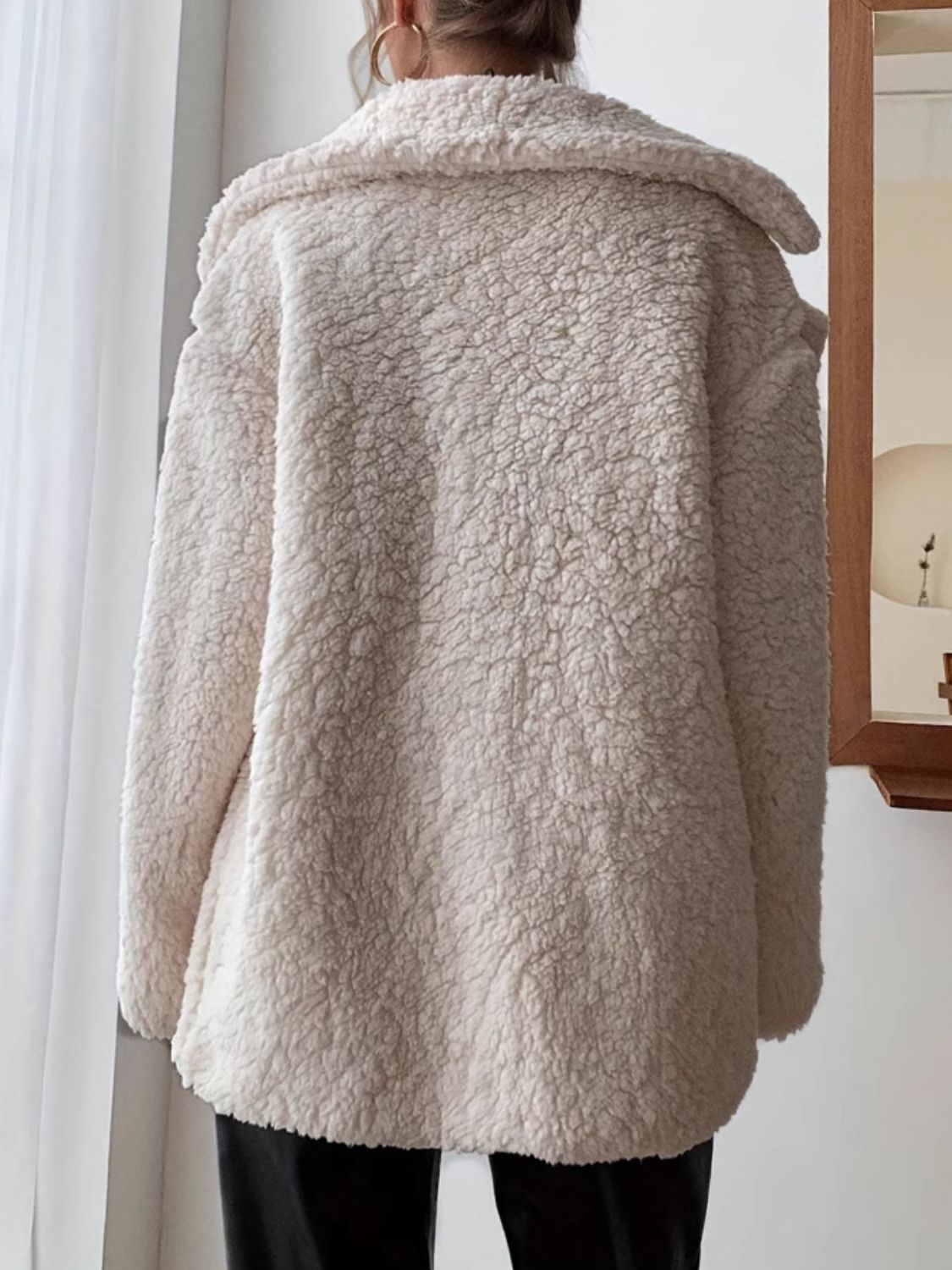 Fuzzy Open Front Long Sleeve Coat - Charming Charlie