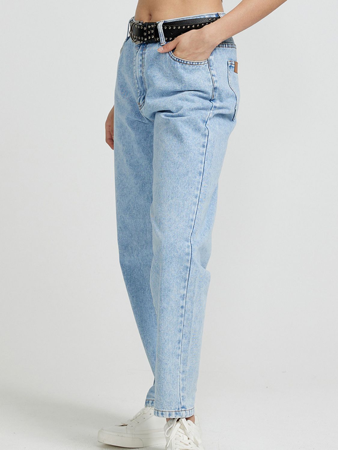 Pocketed Straight Leg Jeans - Charming Charlie