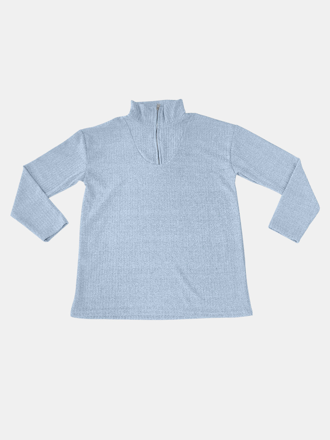 Full Size Quarter Zip Long Sleeve Top - Charming Charlie