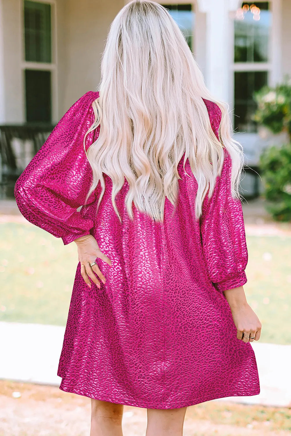 Leopard Johnny Collar Mini Dress - Charming Charlie