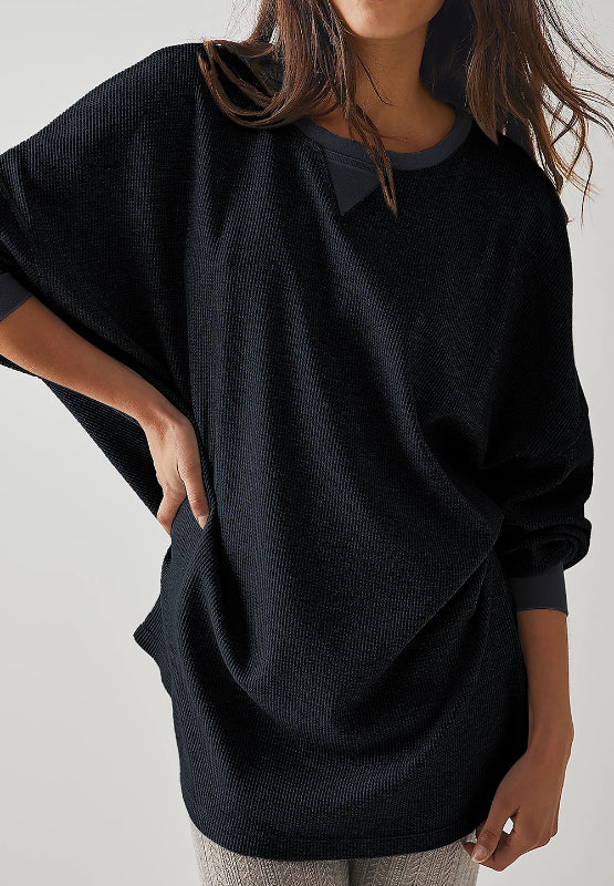 Round Neck Long Sleeve Sweatshirt - Charming Charlie