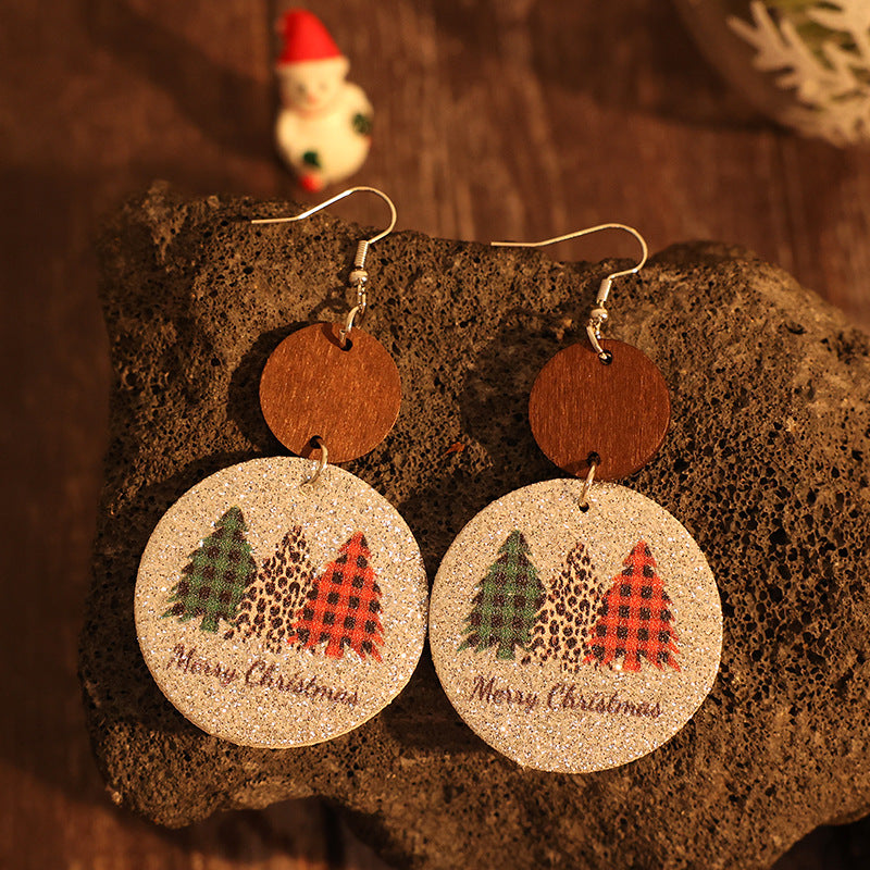 PU Leather Christmas Tree Earrings - Charming Charlie