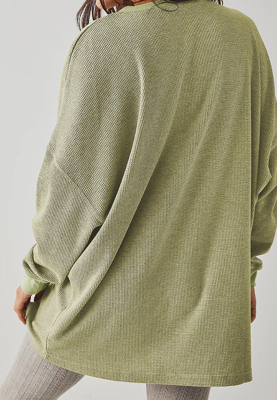 Round Neck Long Sleeve Sweatshirt - Charming Charlie