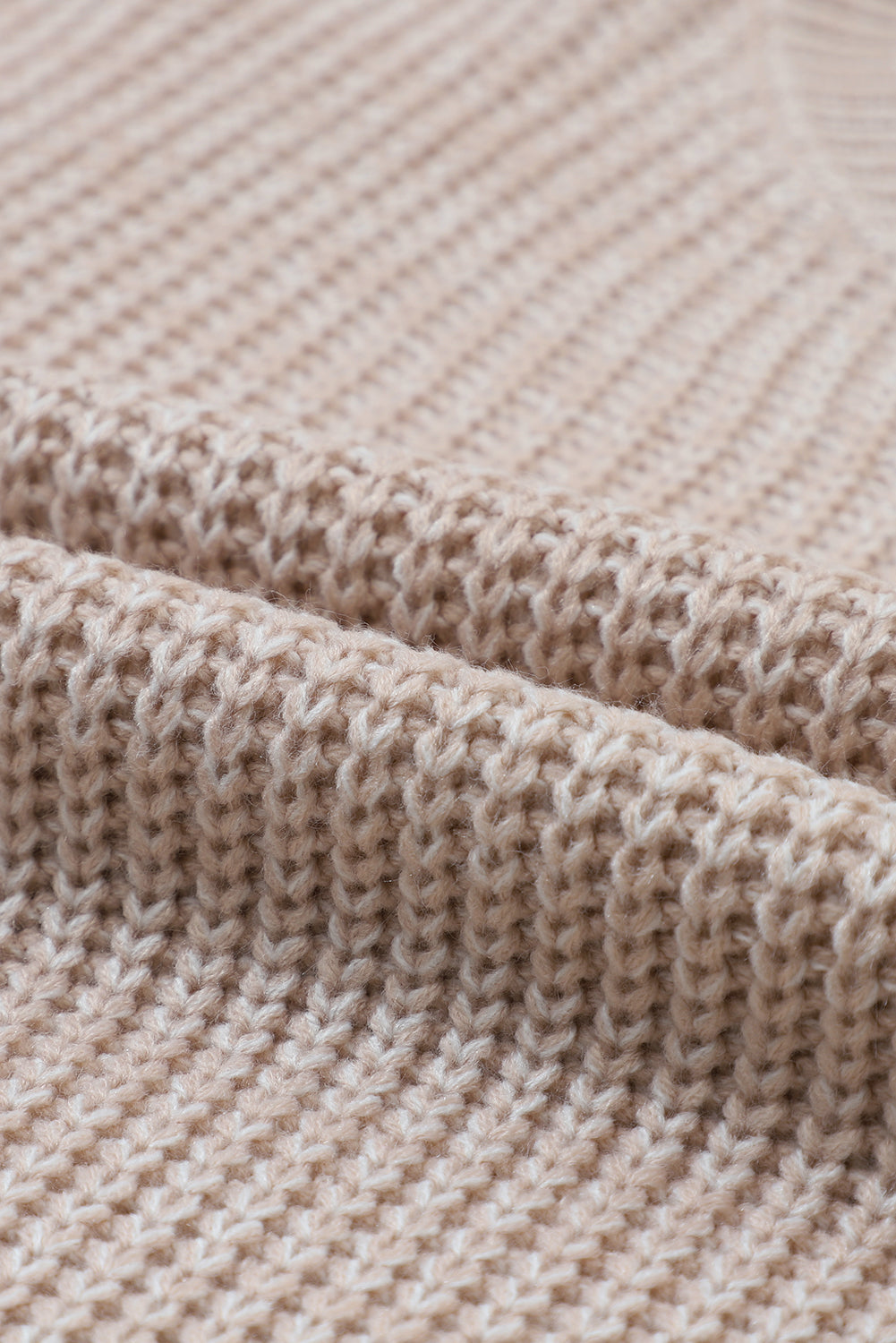 Cable-Knit Round Neck Dropped Shoulder Sweater - Charming Charlie