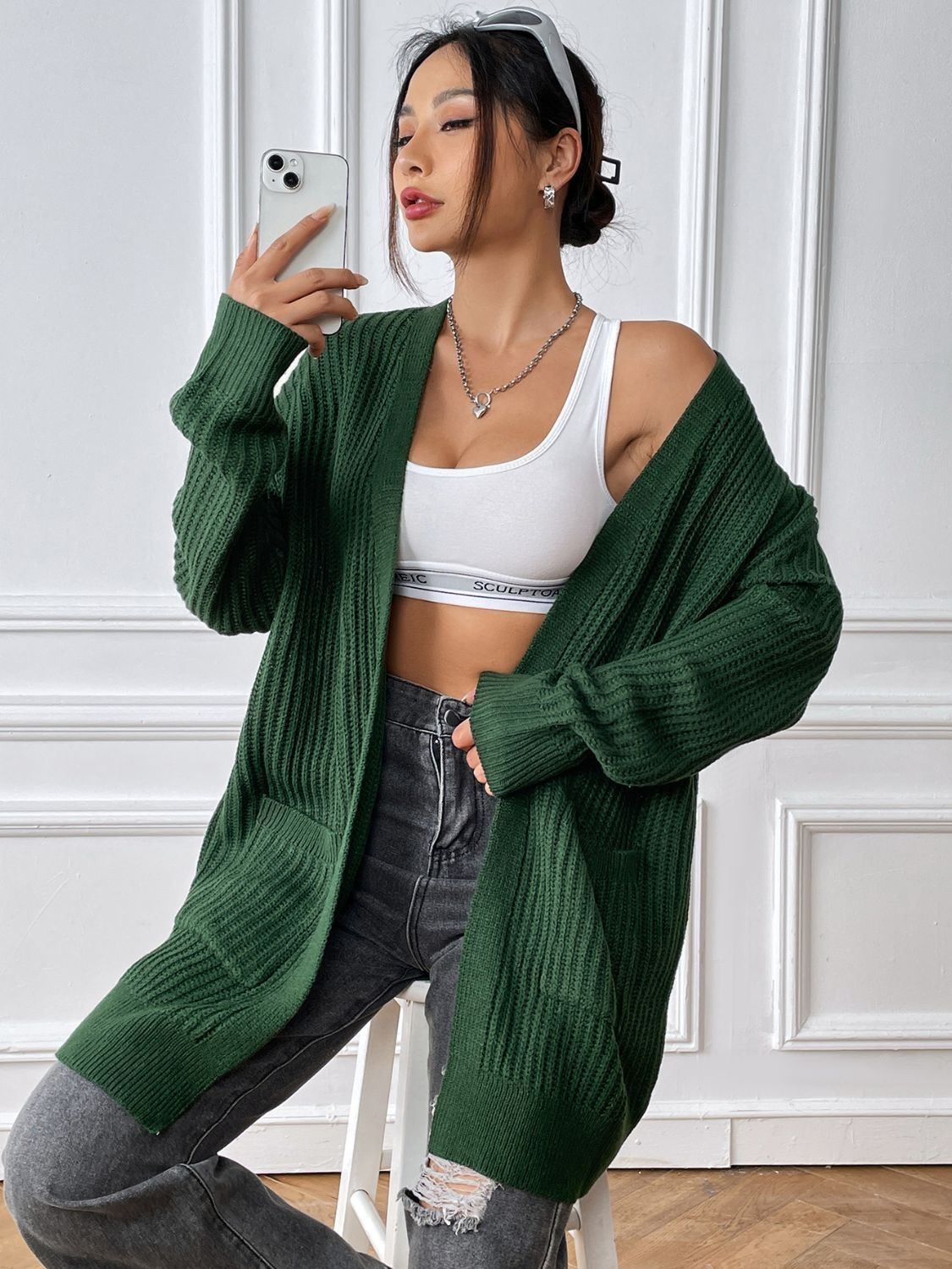 Open Front Long Sleeve Cardigan - Charming Charlie