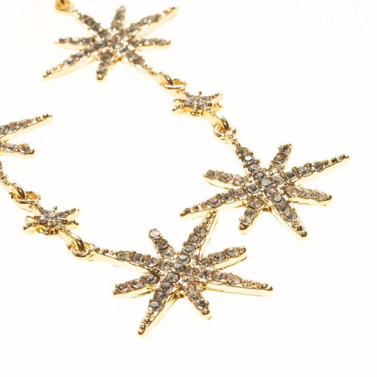 Gold Stare RHinestone Linear Earrings - Charming Charlie