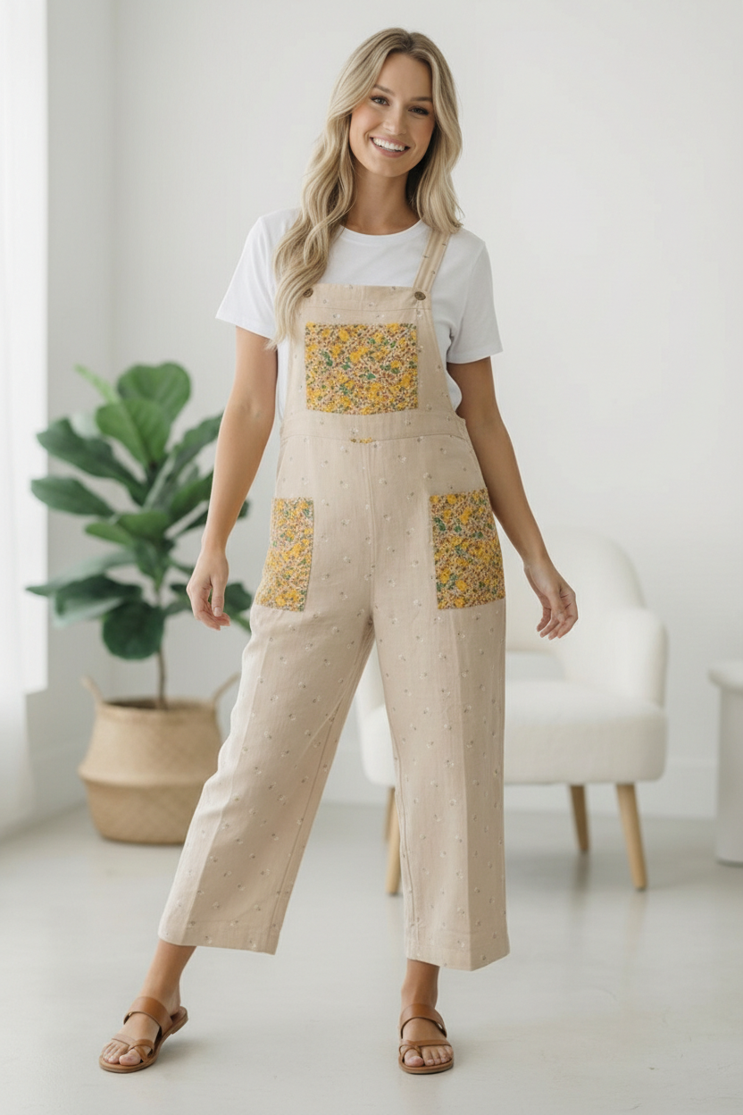 Sunflower Patch Pocket Overalls - Charming Charlie