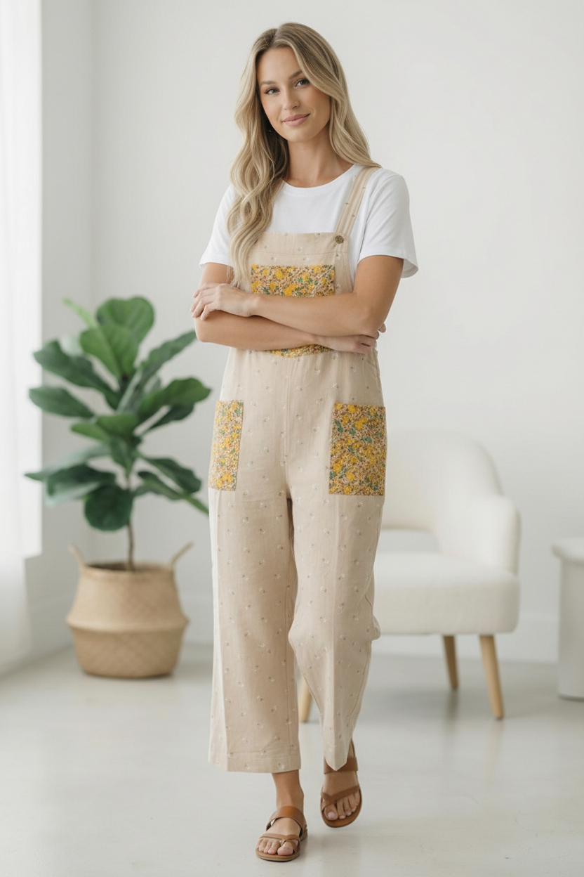 Sunflower Patch Pocket Overalls - Charming Charlie