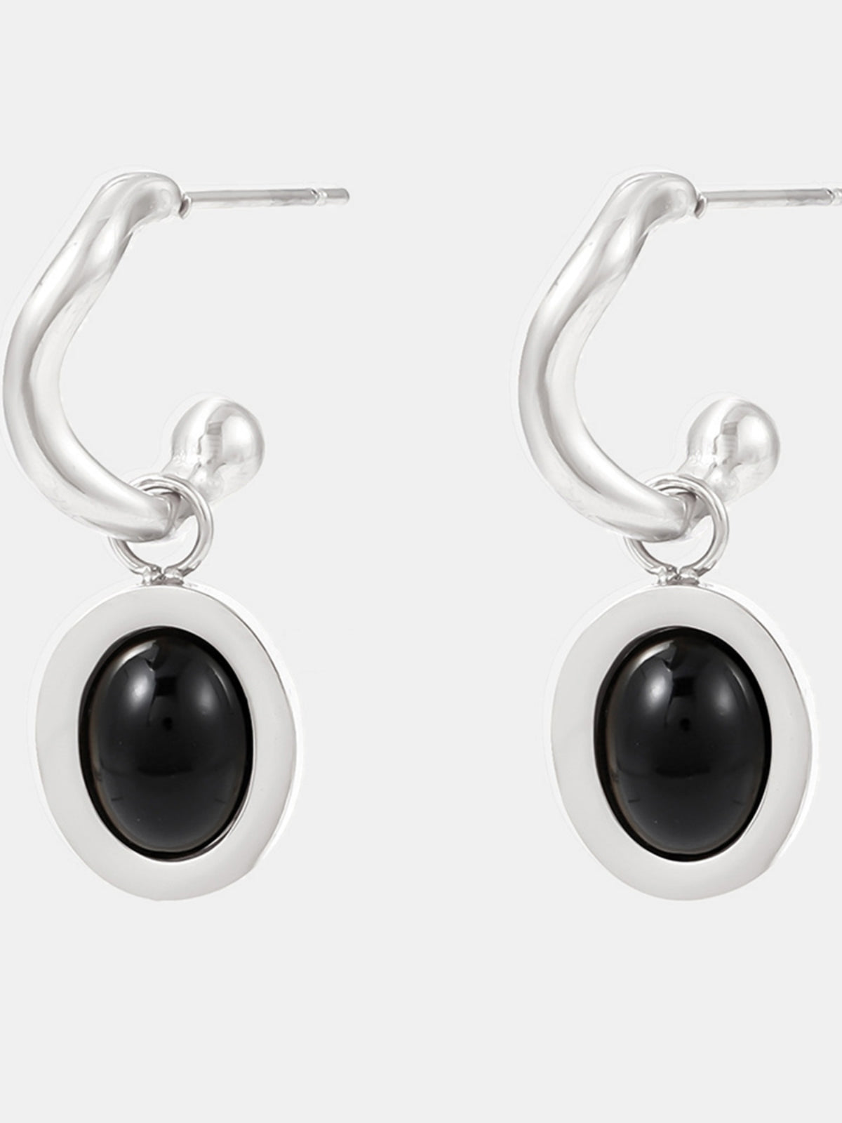 Stainless Steel Oval Drop Earrings - Charming Charlie