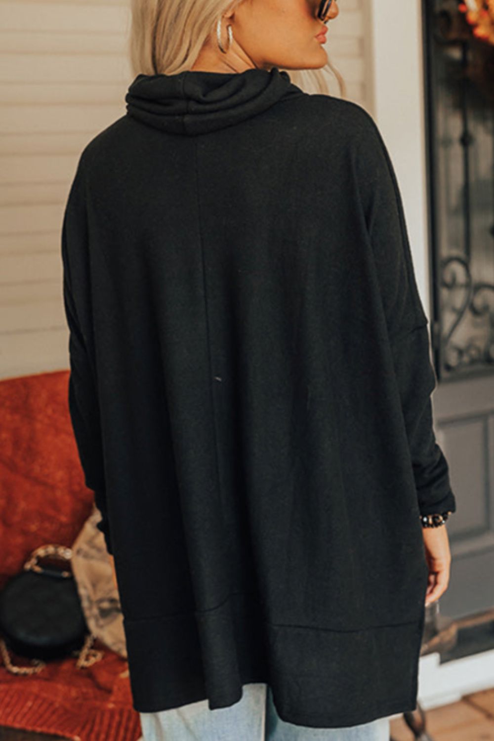 Valentine’s Day Heart Patched Turtleneck Long Sleeve Top - Charming Charlie