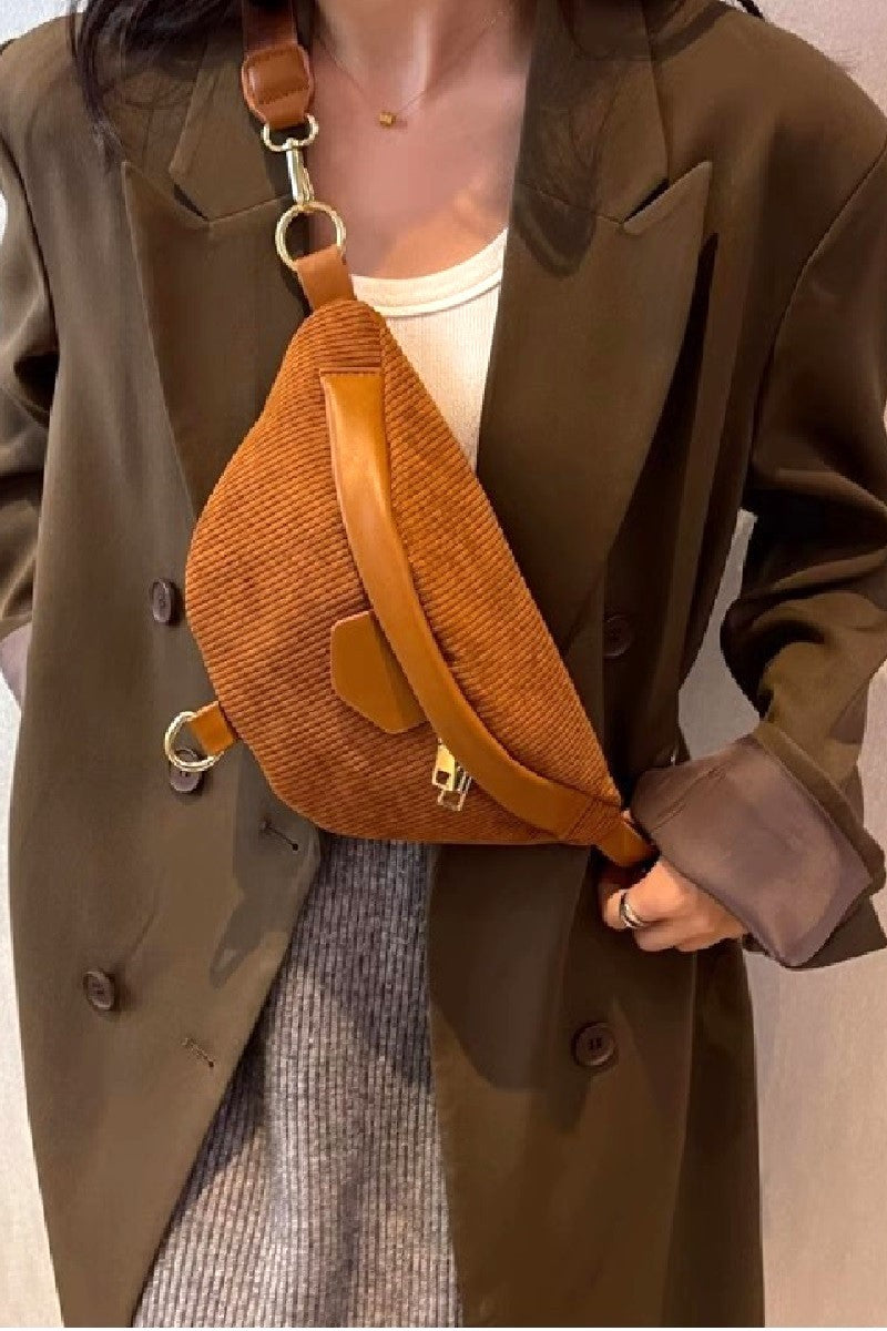 Zenana Corduroy Crossbody Bag with Removable Strap - Charming Charlie