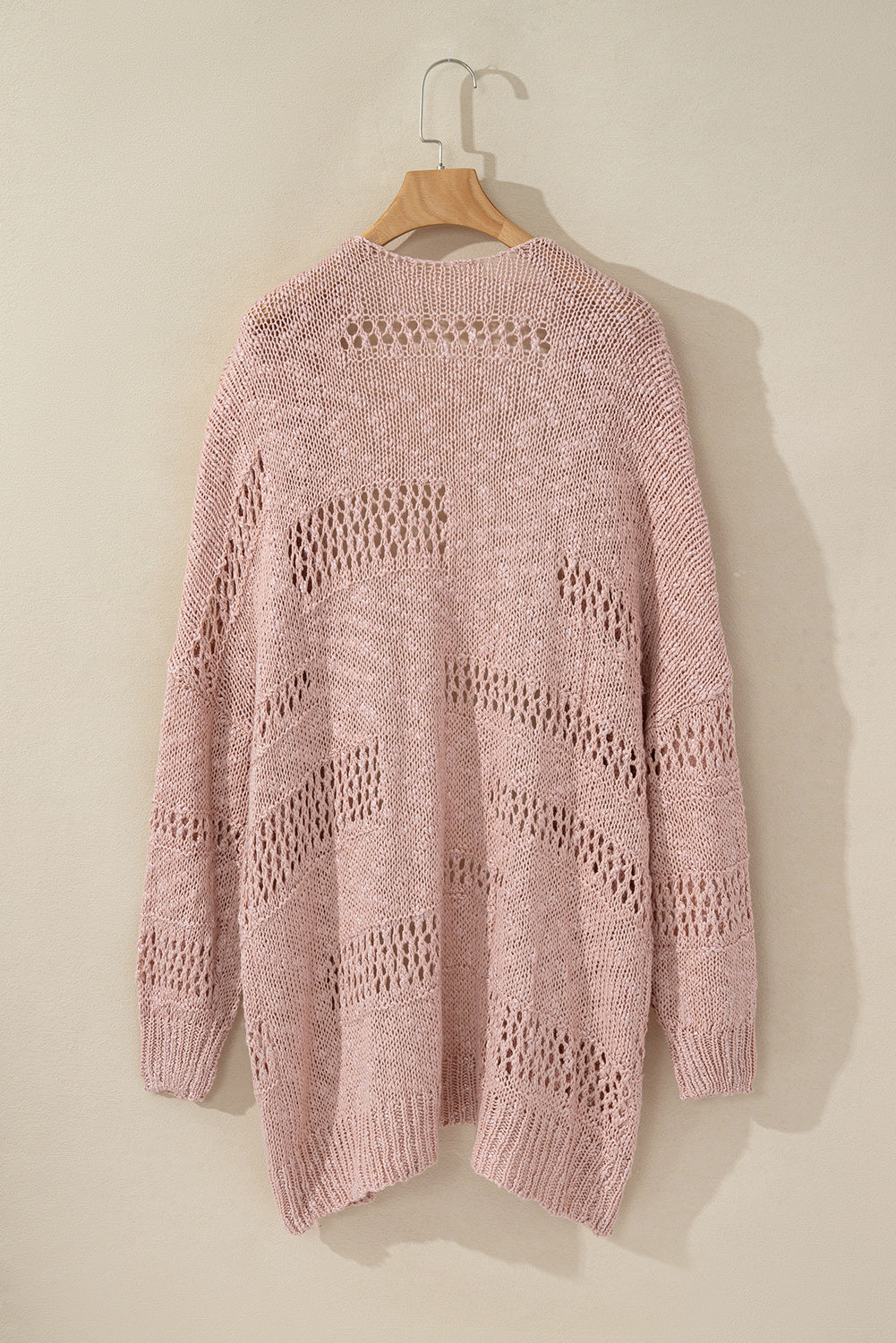 Openwork Open Front Long Sleeve Cardigan - Charming Charlie