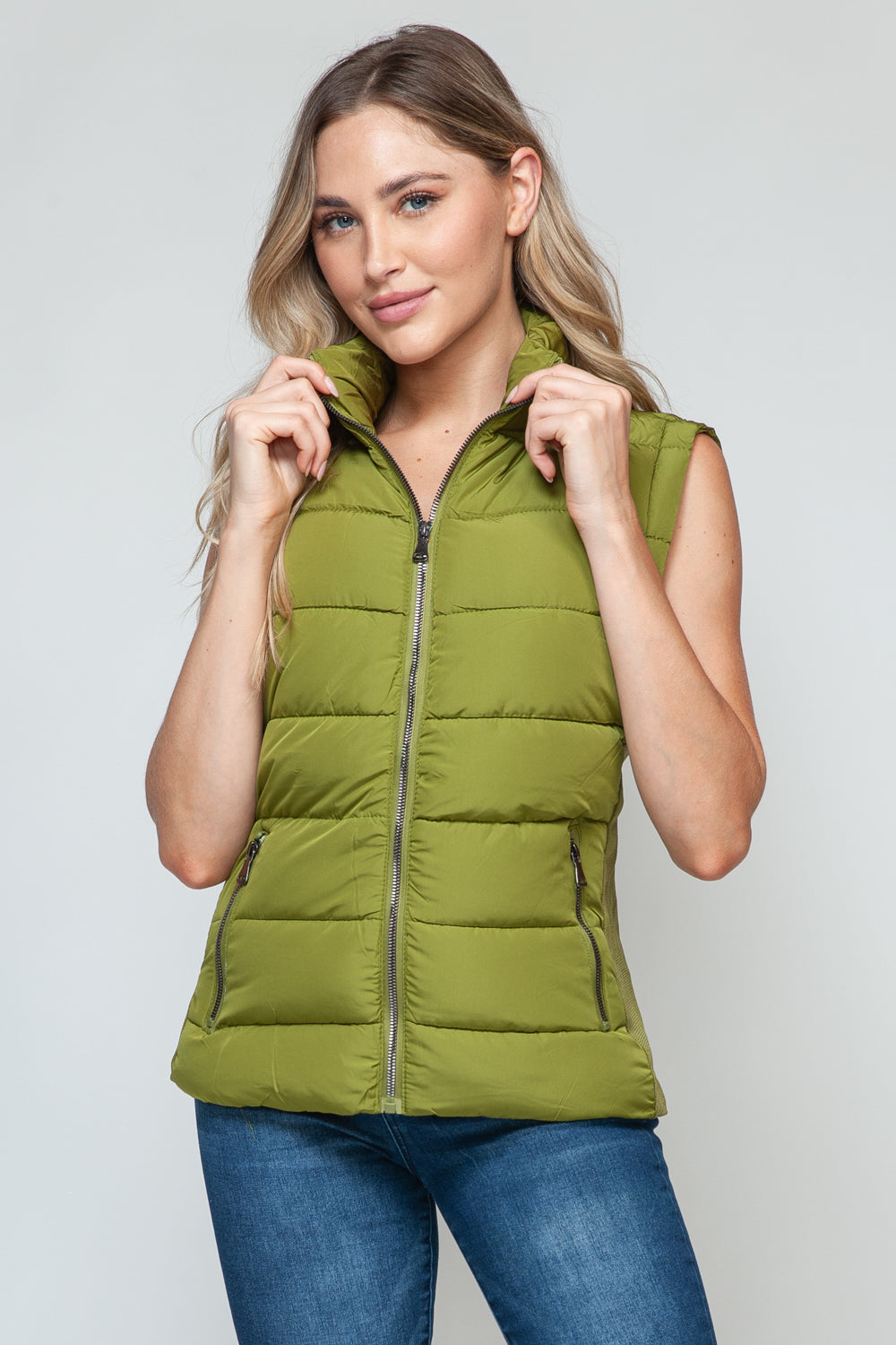 Snobbish Zip Up Turtleneck Vest with Pockets - Charming Charlie