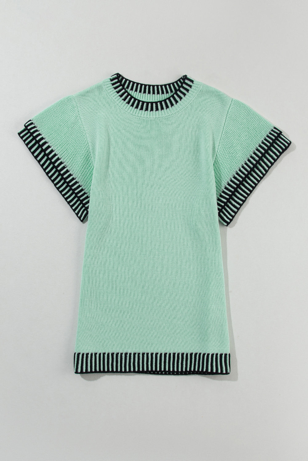 Round Neck Short Sleeve Knit Top - Charming Charlie