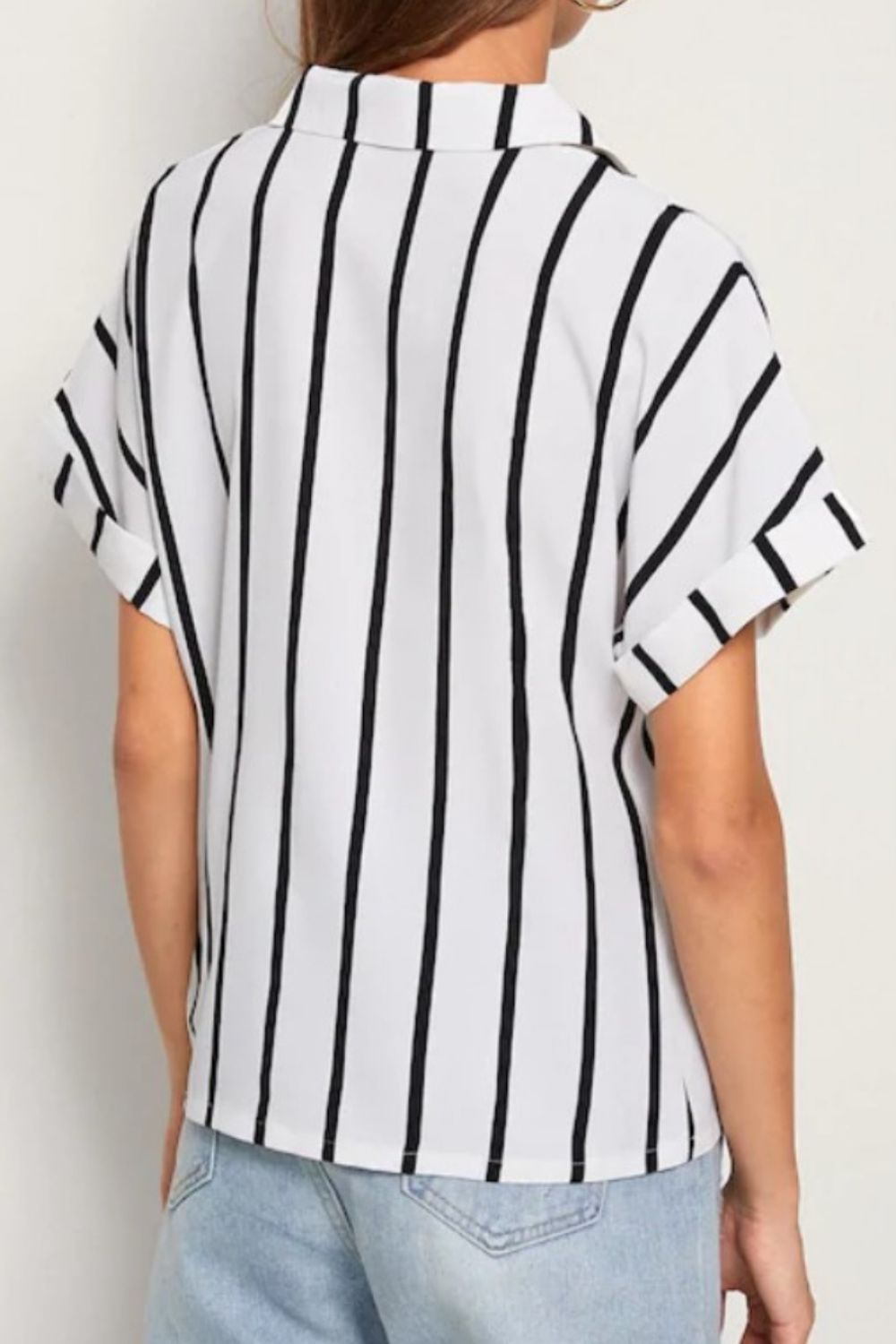 Striped Button Up Short Sleeve Shirt - Charming Charlie