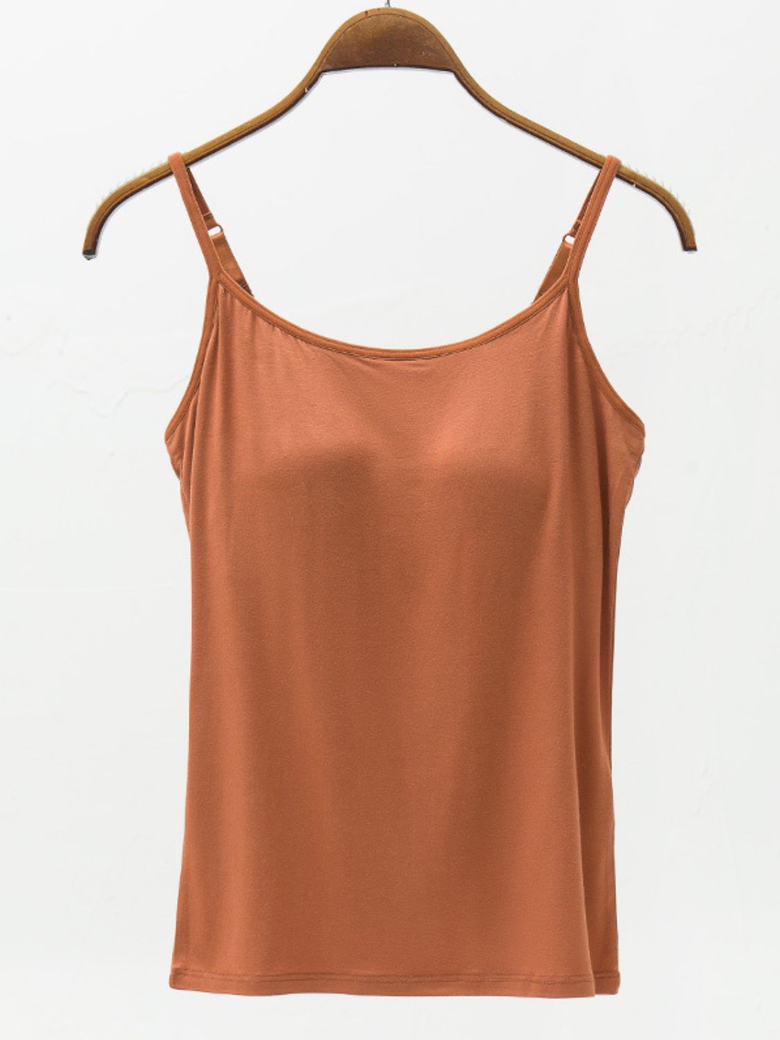 Full Size Adjustable Strap Modal Cami with Bra - Charming Charlie