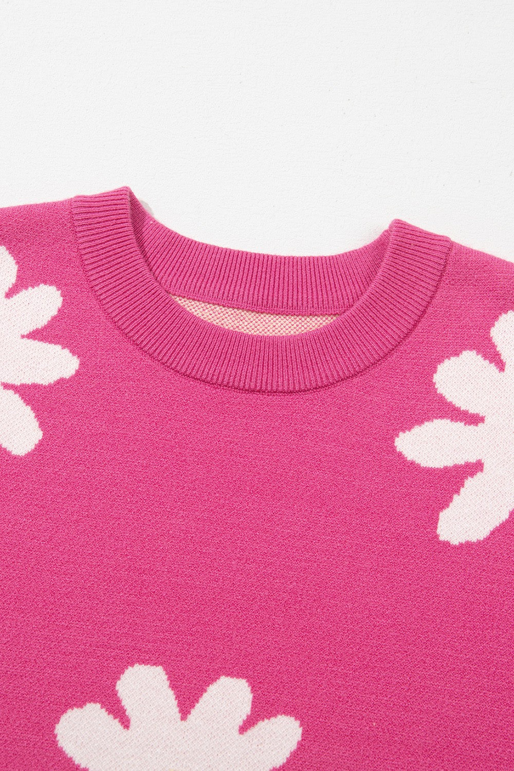Daisy Round Neck Dropped Shoulder Sweater - Charming Charlie